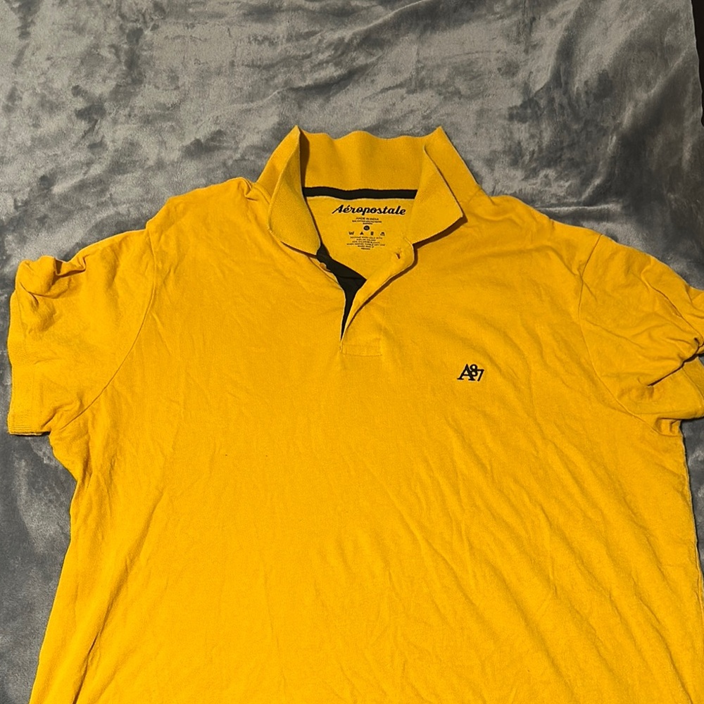 Aeropostale Men's Yellow Polo Shirt